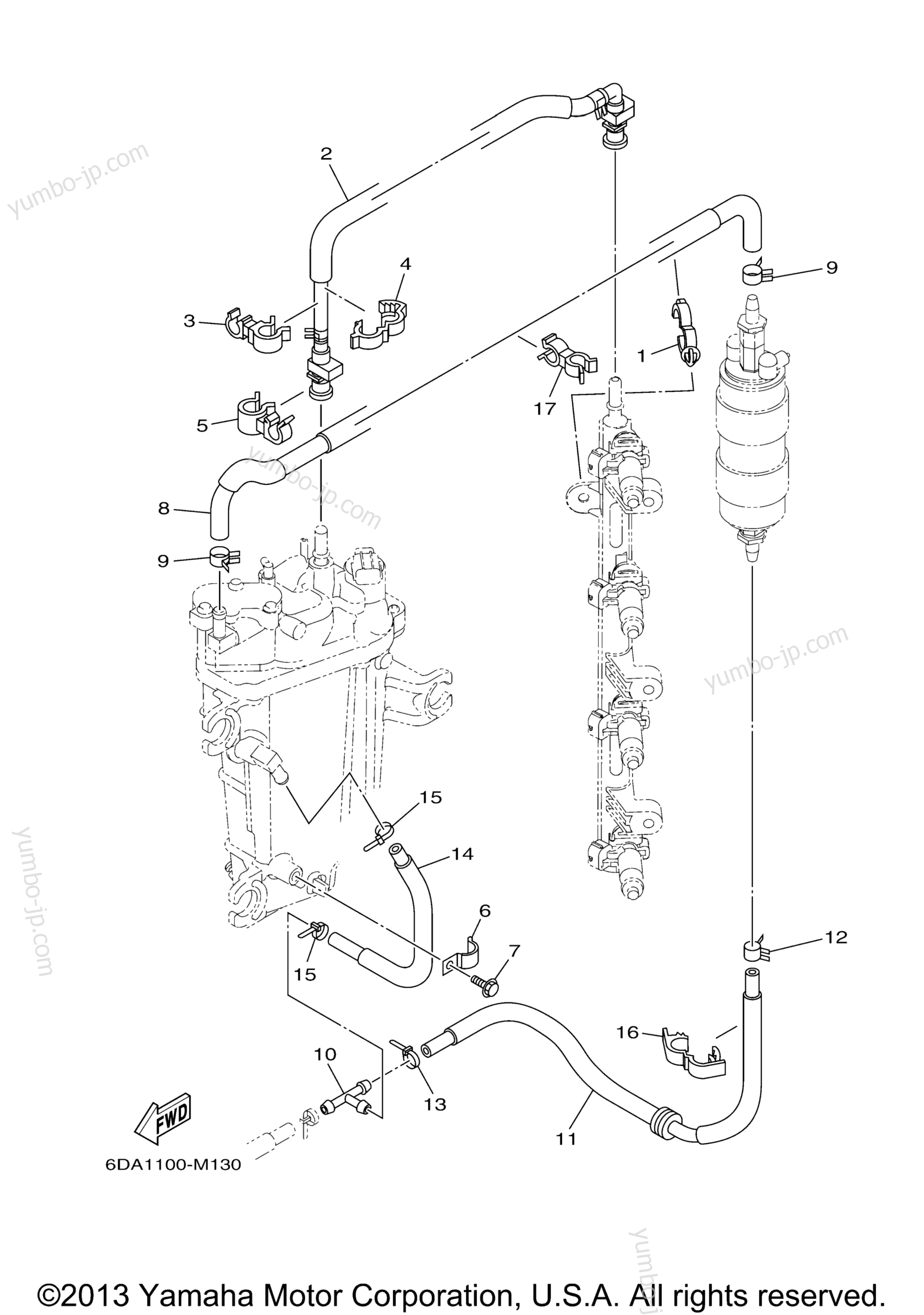 Fuel Injection Pump 2 для лодочных моторов YAMAHA LF200XB (1212) 2006 г.