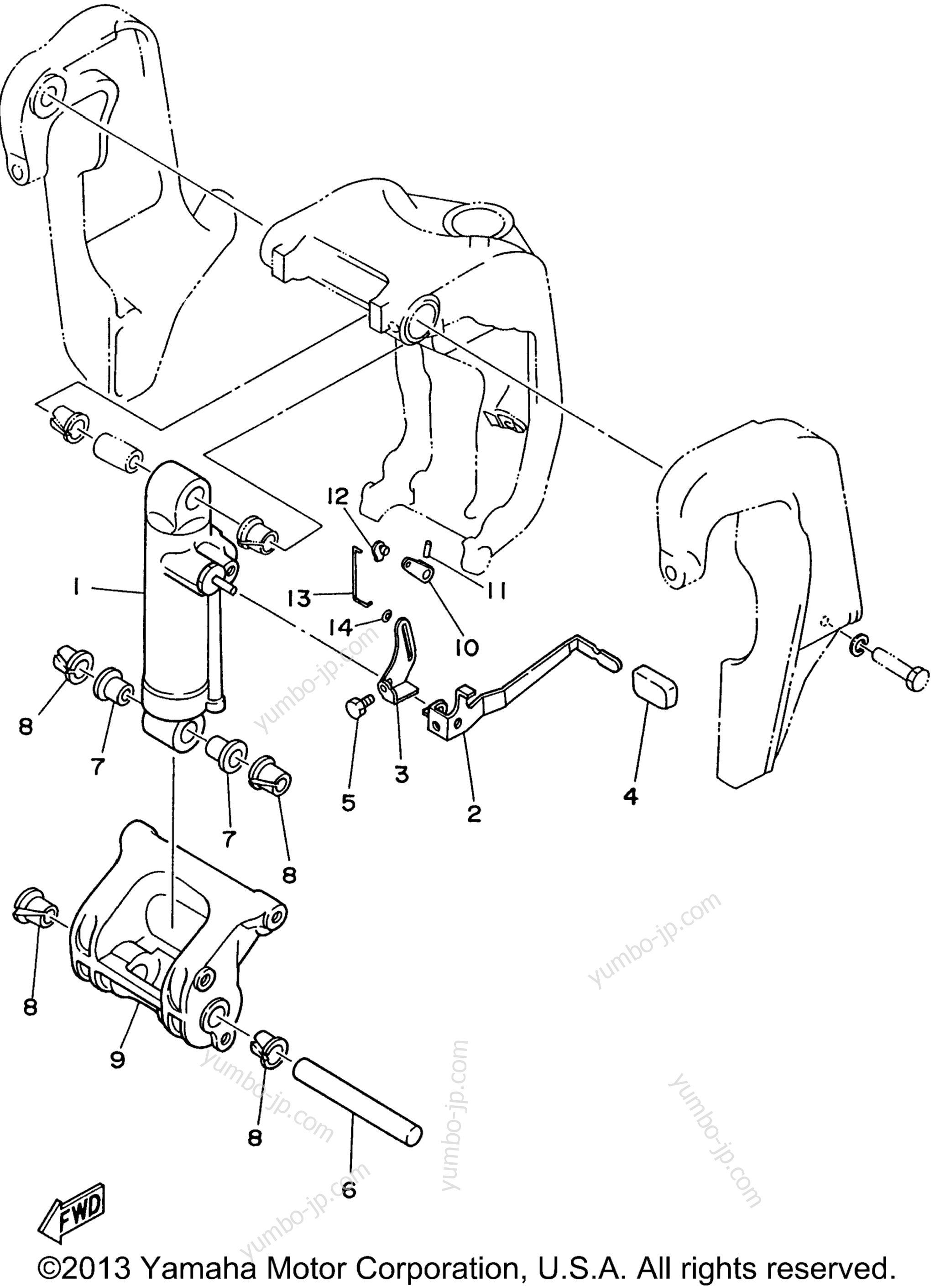 Manual Tilt (Er) для лодочных моторов YAMAHA C60ELRU 1996 г.