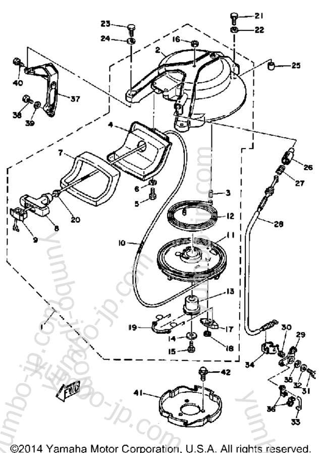 Manual Starter для лодочных моторов YAMAHA 25ESD 1990 г.