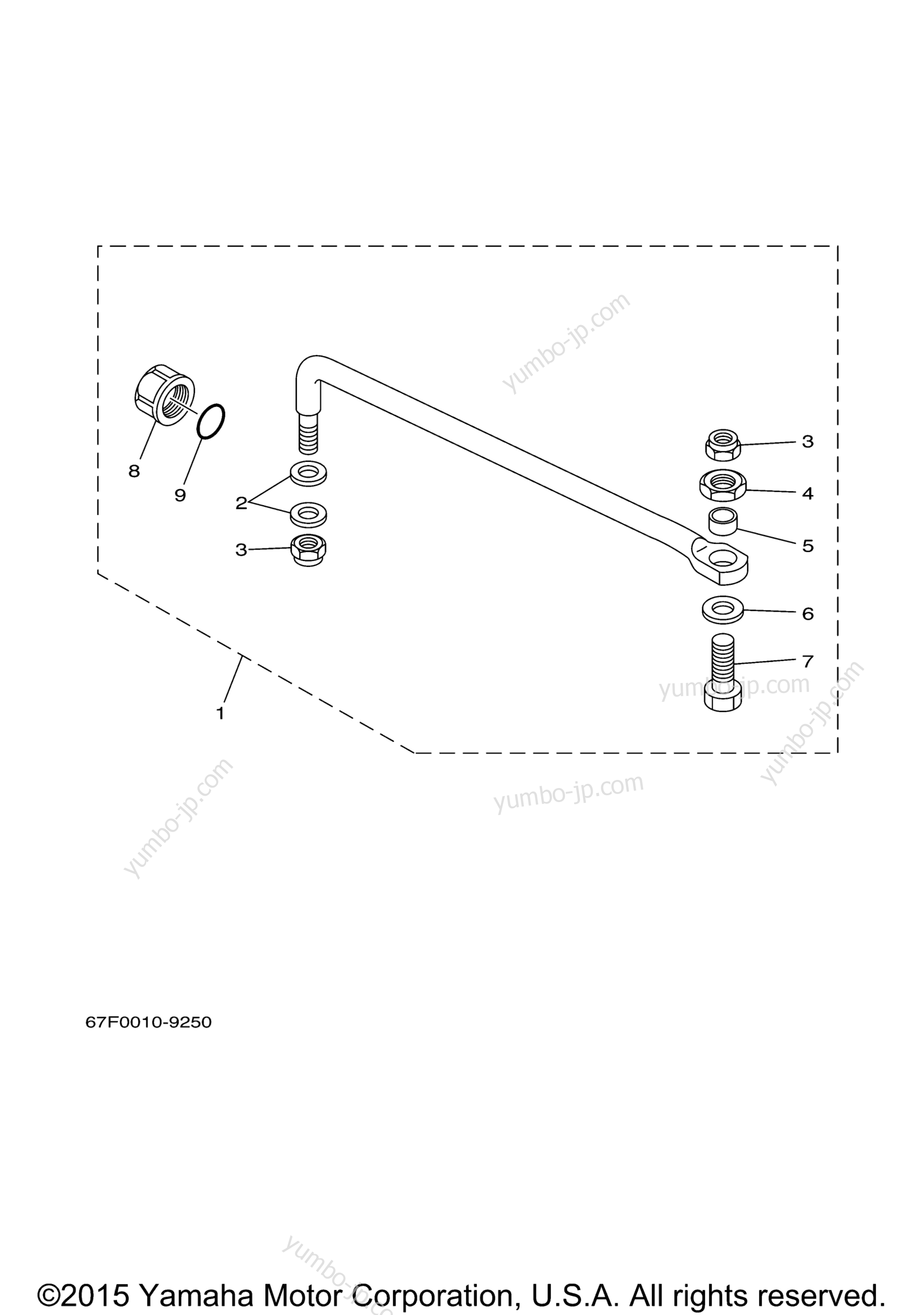 Steering Guide for outboards YAMAHA F90JA (0114) 2006 year