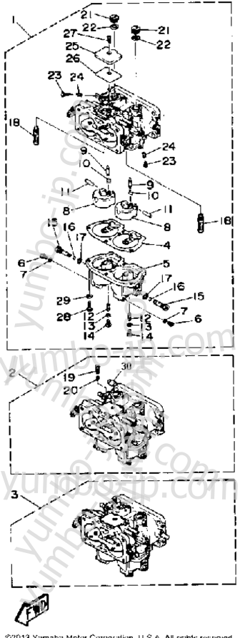 Карбюратор для лодочных моторов YAMAHA L150ETXDA 1990 г.