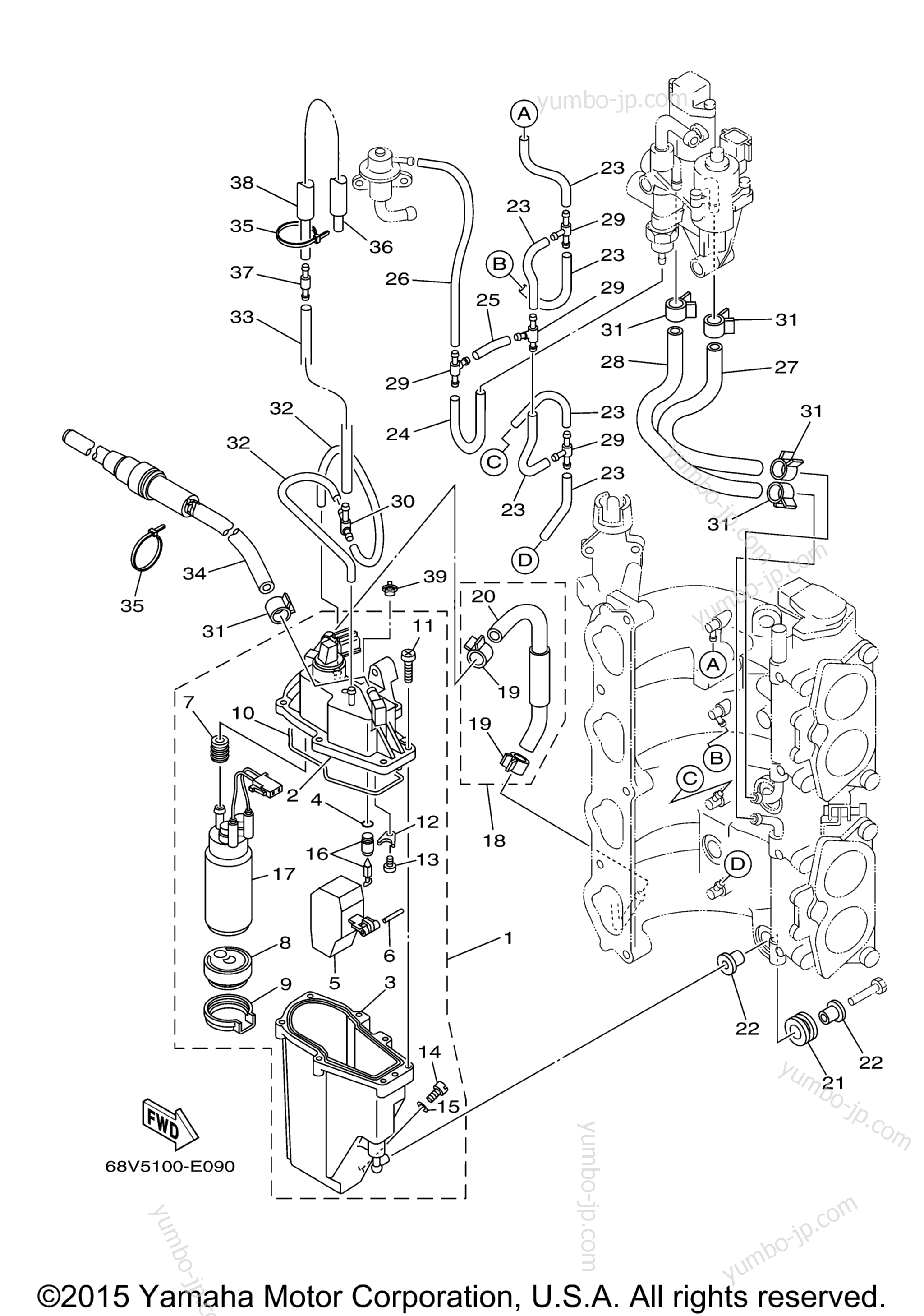 FUEL INJECTION PUMP для лодочных моторов YAMAHA F115TXR (0408) 2006 г.