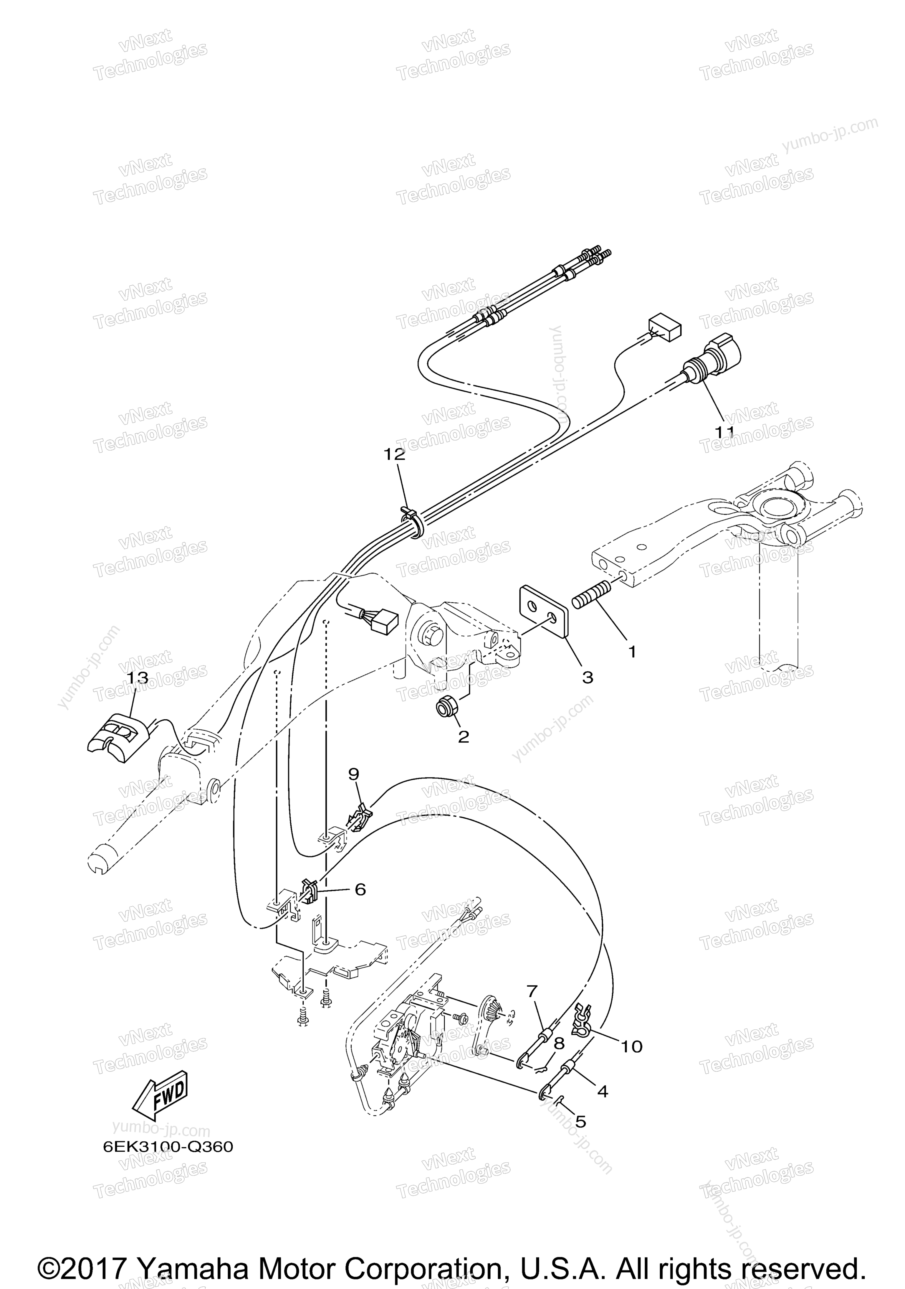Optional Parts 4 для лодочных моторов YAMAHA F90XB (0117) 2006 г.