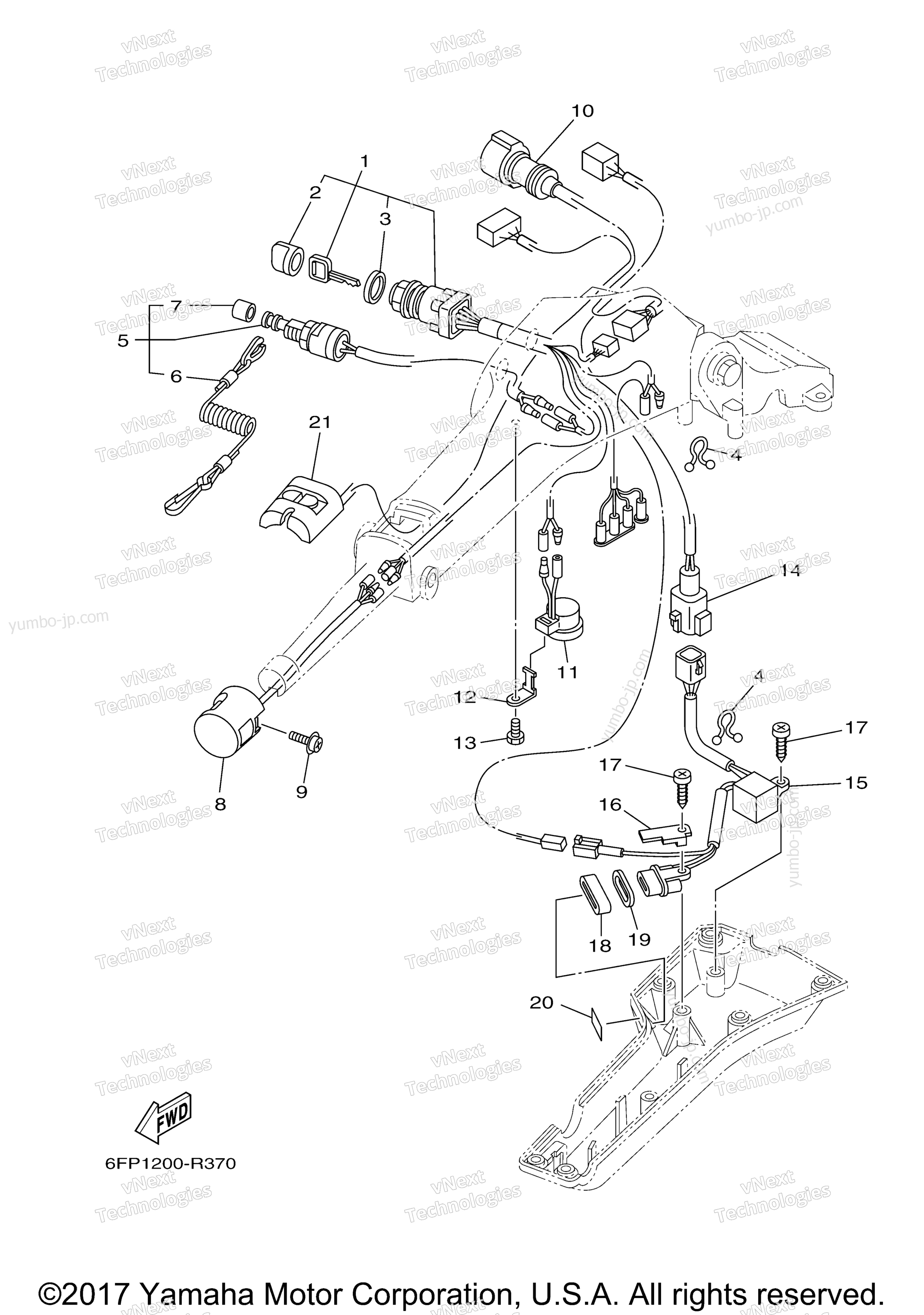 Optional Parts 3 for outboards YAMAHA F90JB (1216) 2006 year