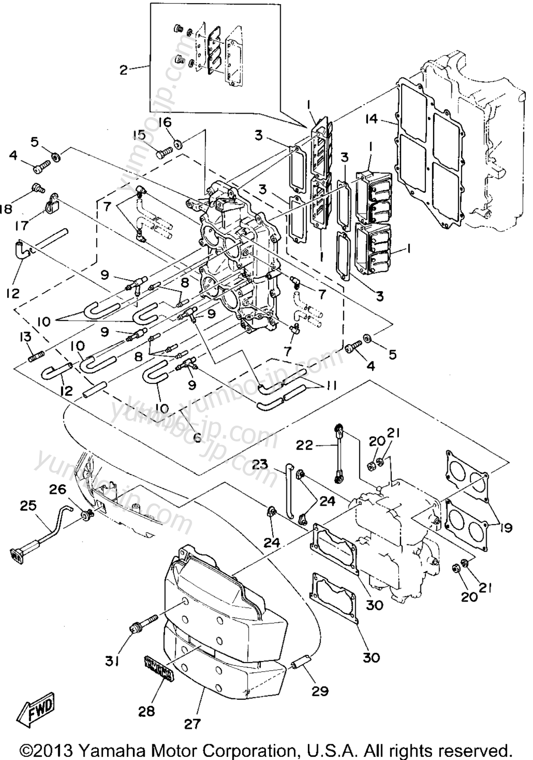 Intake для лодочных моторов YAMAHA P115TLRT 1995 г.
