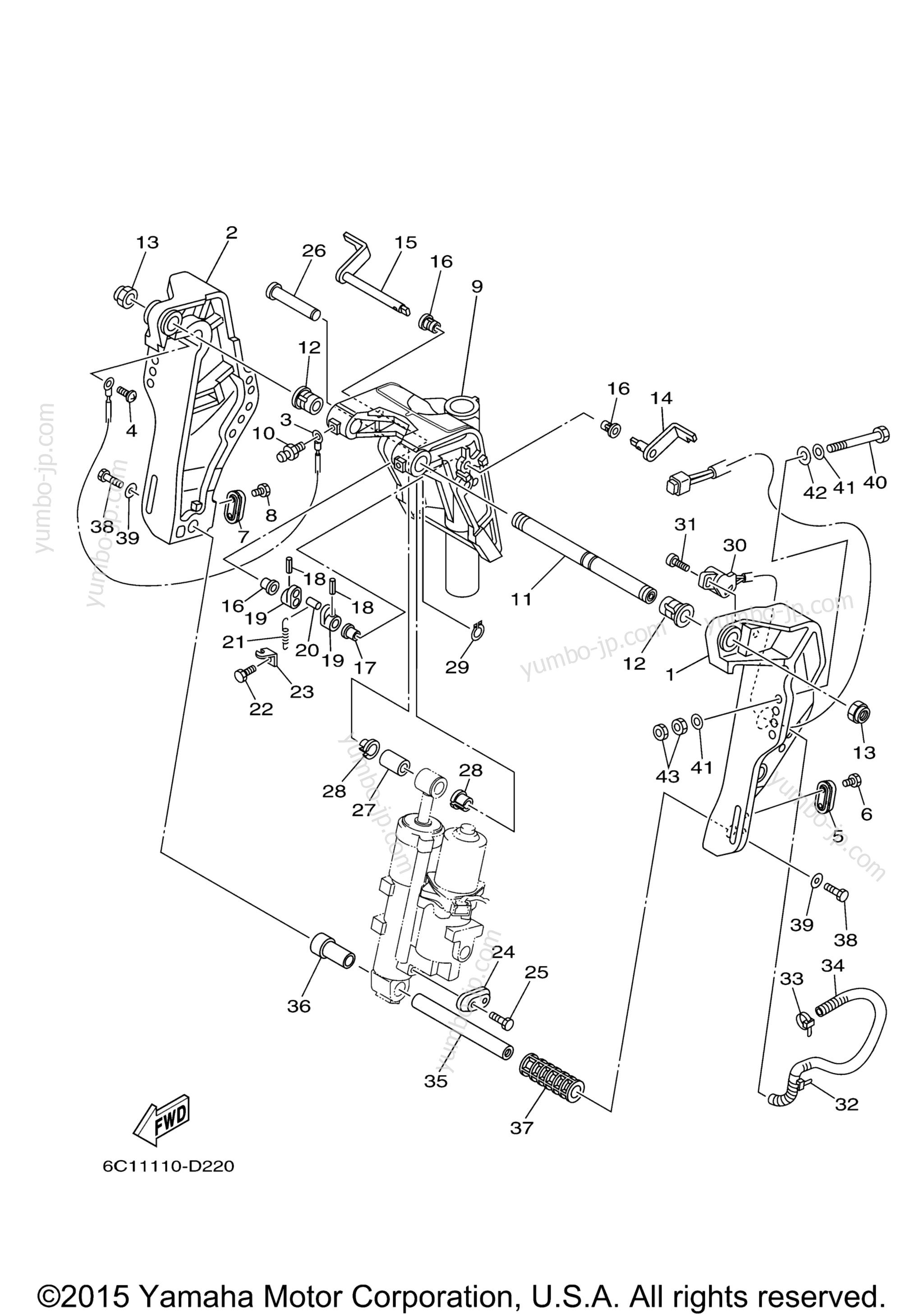 Bracket 1 for outboards YAMAHA T60TLR (0509) 2006 year