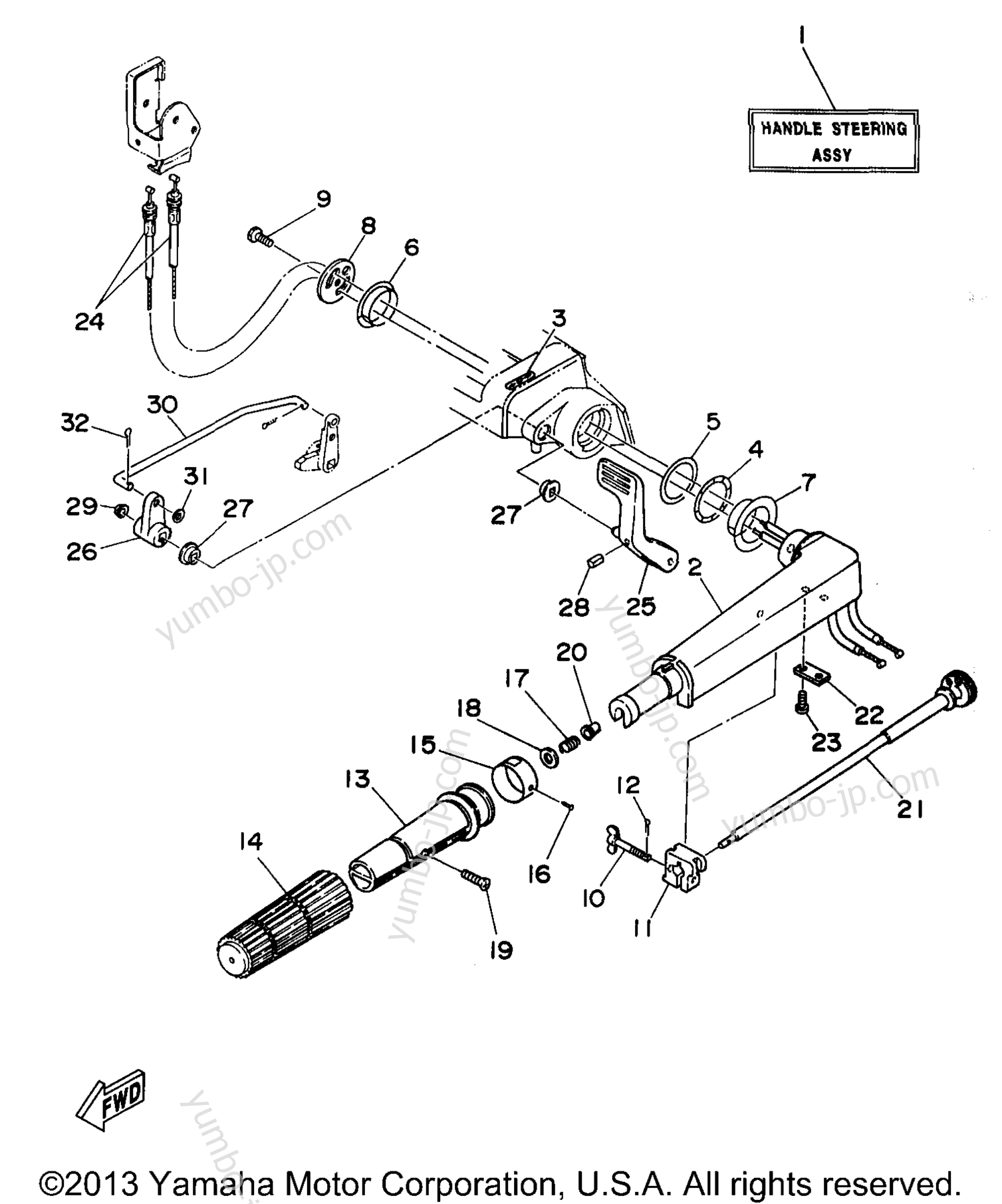 Steering для лодочных моторов YAMAHA 30MLHW 1998 г.