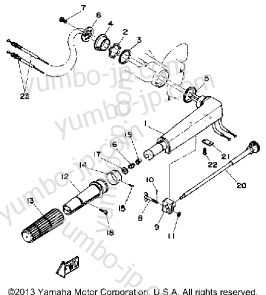 Steering for outboards YAMAHA 6LG 1988 year