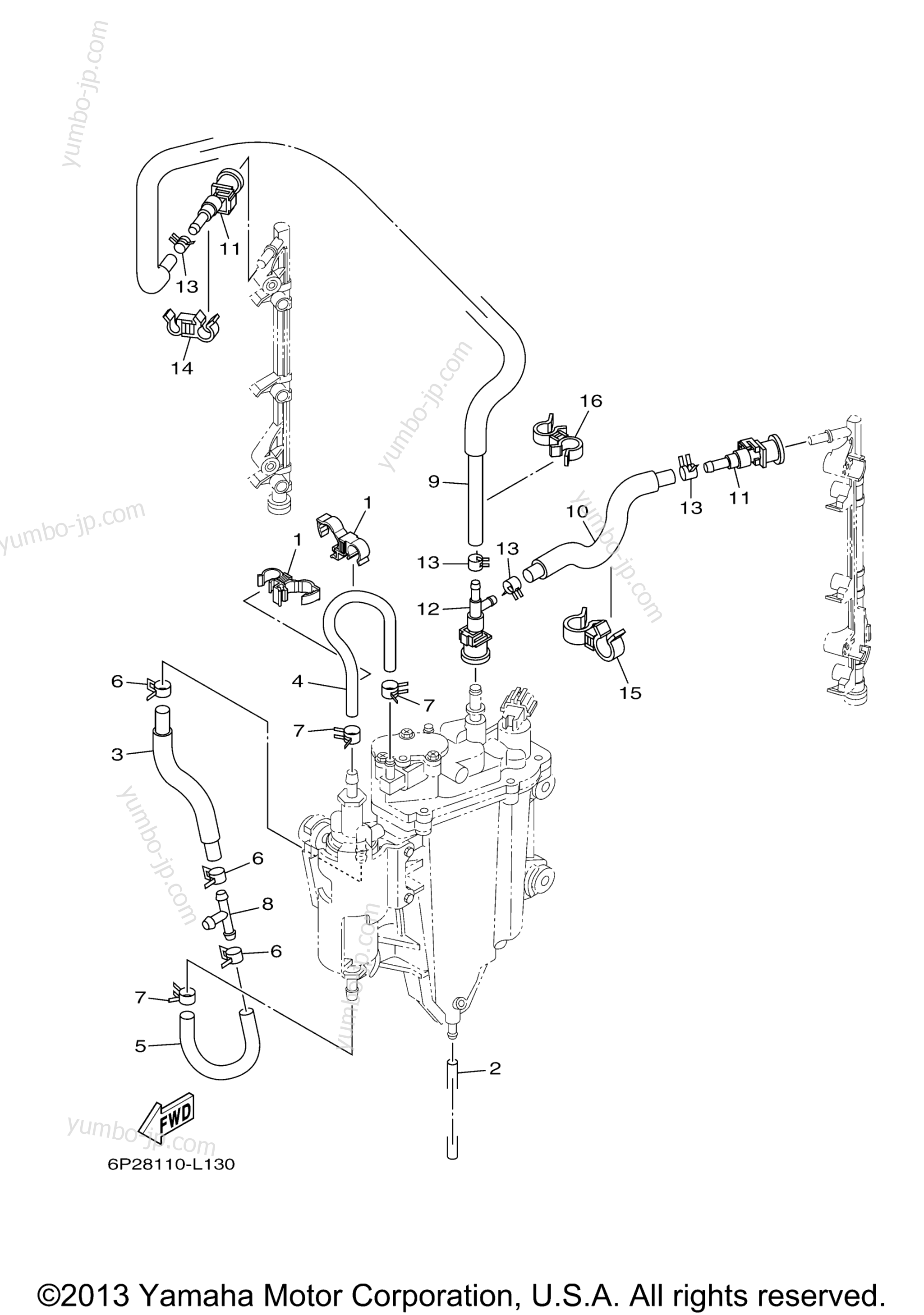Fuel Injection Pump 2 для лодочных моторов YAMAHA LF250TUR_0 (0411) 2006 г.