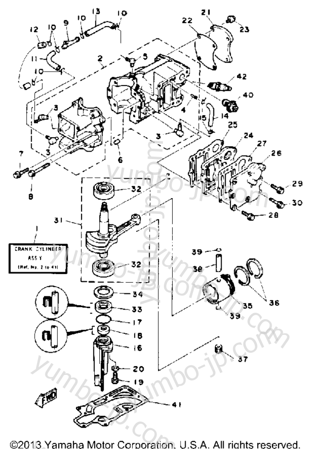 Cylinder Crankcase для лодочных моторов YAMAHA 4MSHR 1993 г.