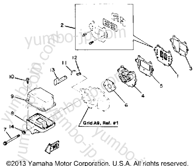 Intake для лодочных моторов YAMAHA 8SK_LK (8LK) 1985 г.