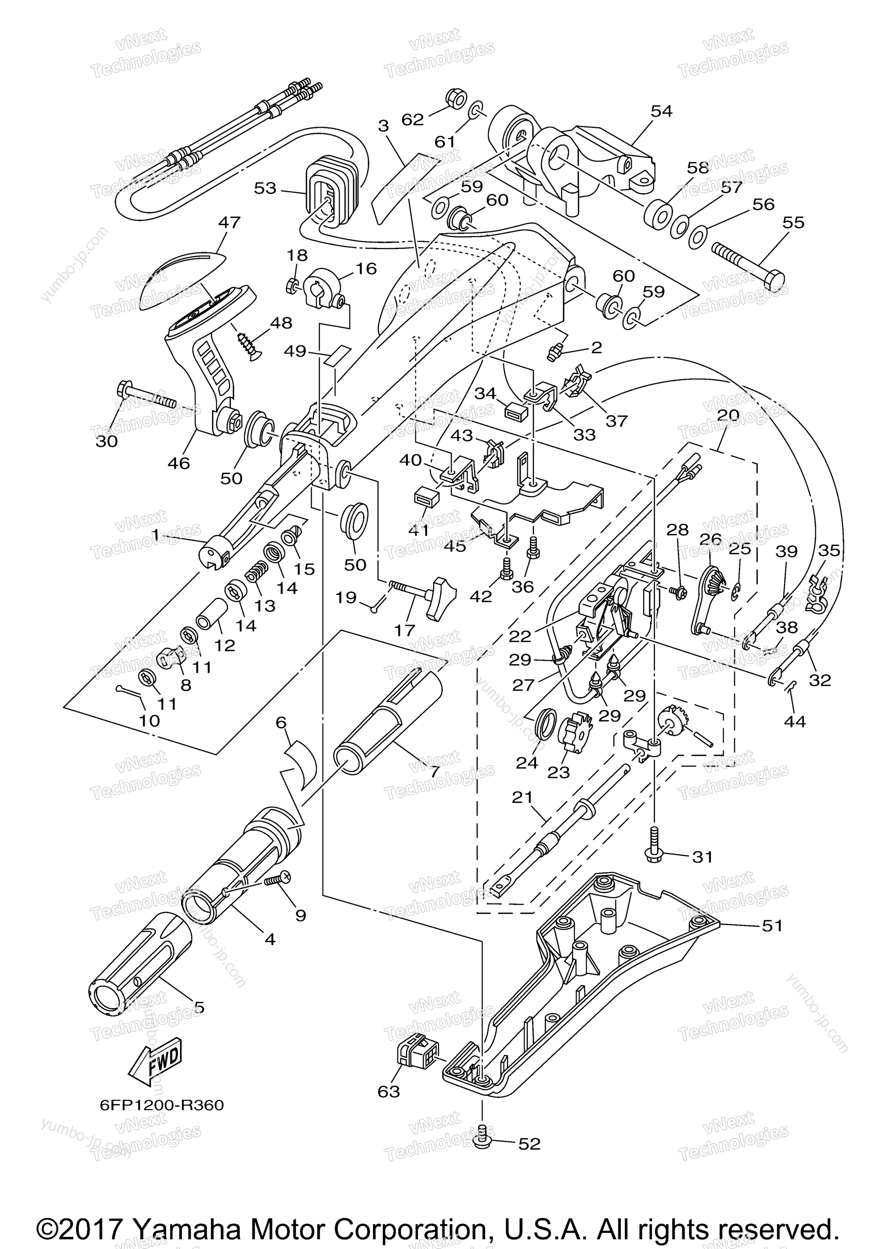 Optional Parts 1 для лодочных моторов YAMAHA F90XB (1216) 2006 г.