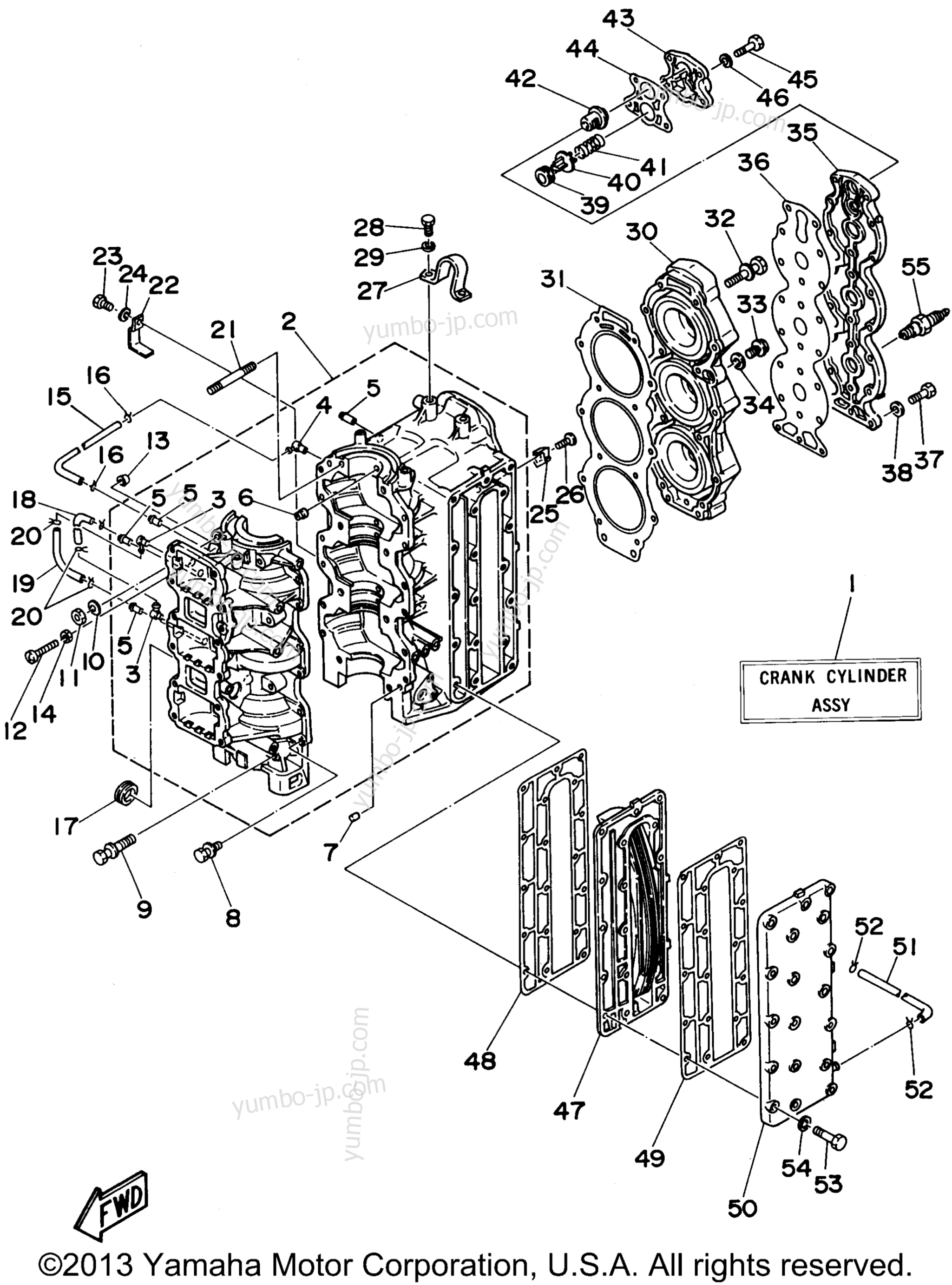 Cylinder Crankcase для лодочных моторов YAMAHA E75MLHW 1998 г.
