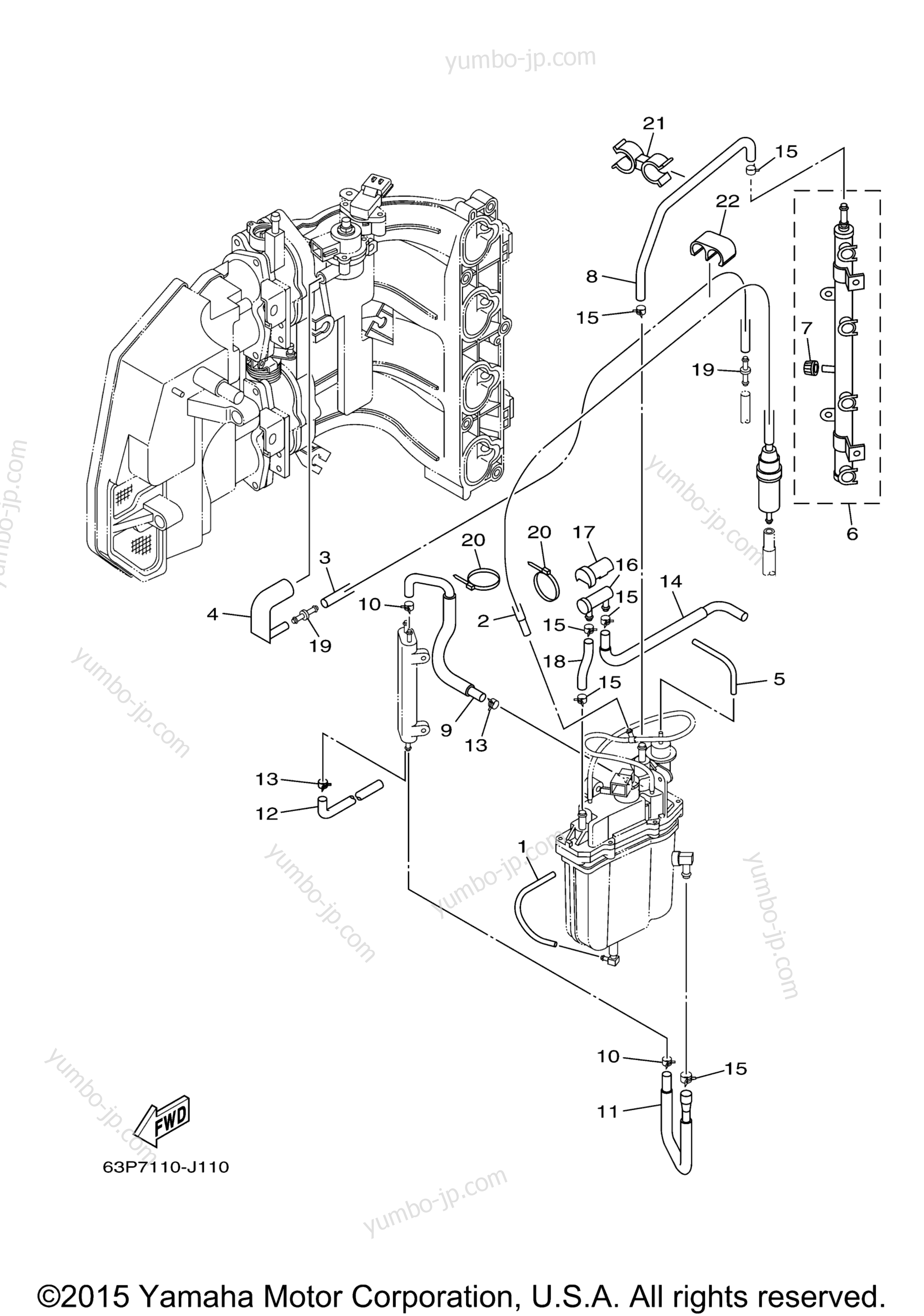 Fuel Injection Pump 2 для лодочных моторов YAMAHA F150TLR (0410) 2006 г.