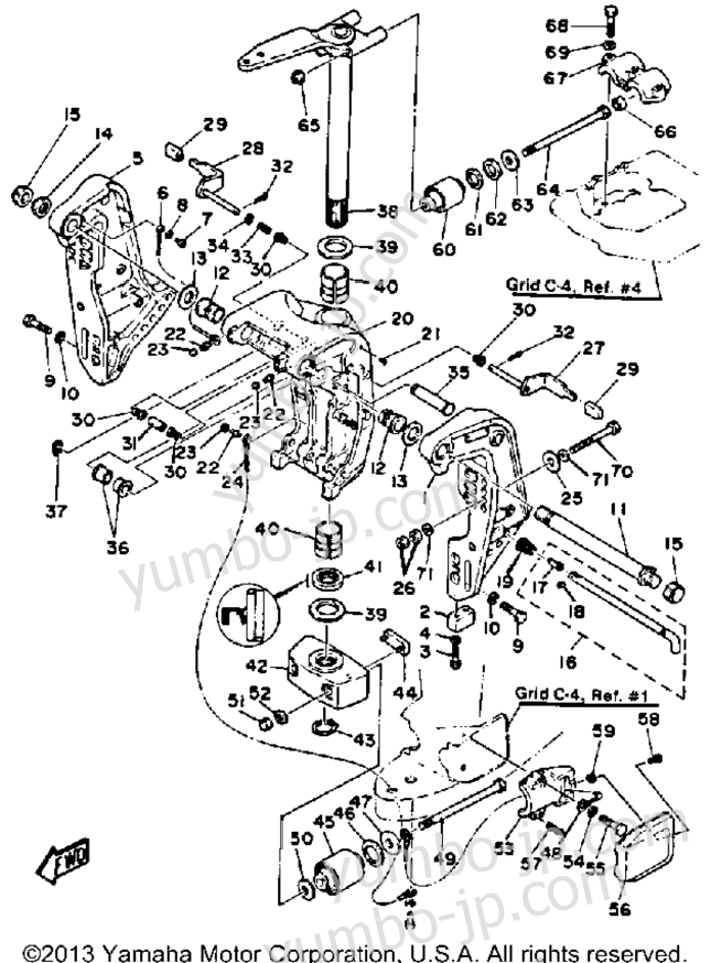 Bracket for outboards YAMAHA V6SPECIALX 1986 year