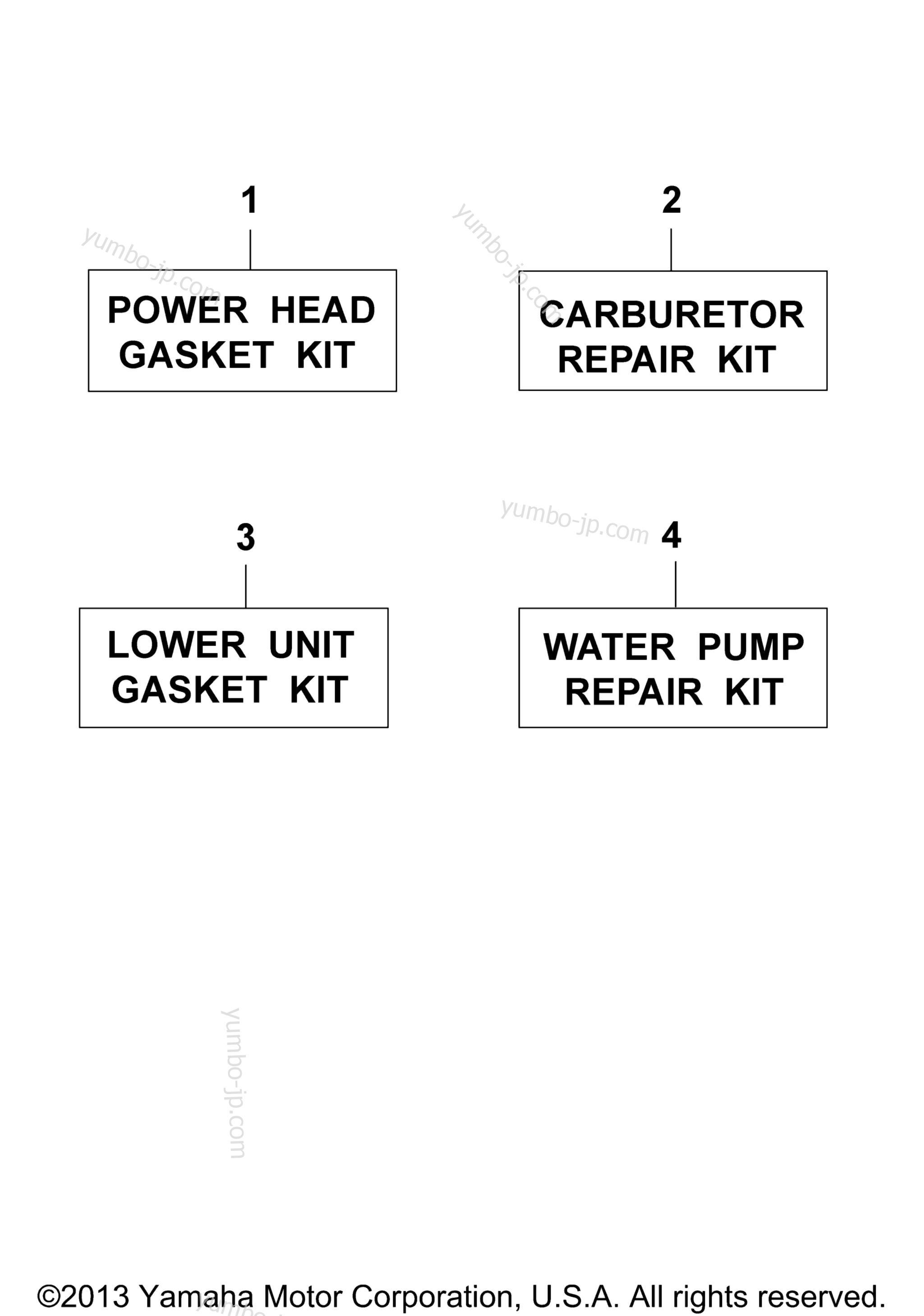 Repair Kit for outboards YAMAHA 30ESJ 1986 year