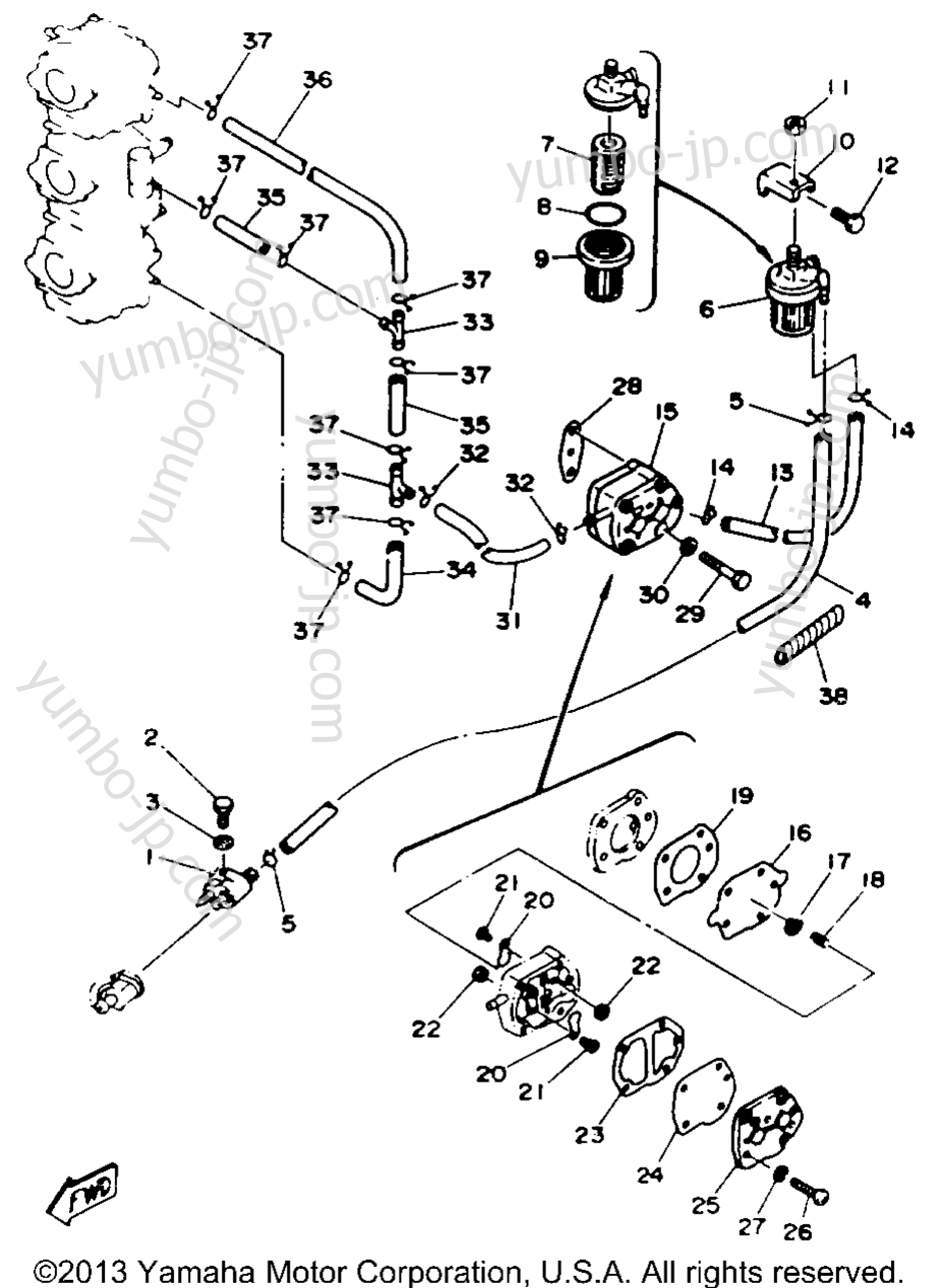 FUEL SYSTEM for outboards YAMAHA 70TLRR 1993 year