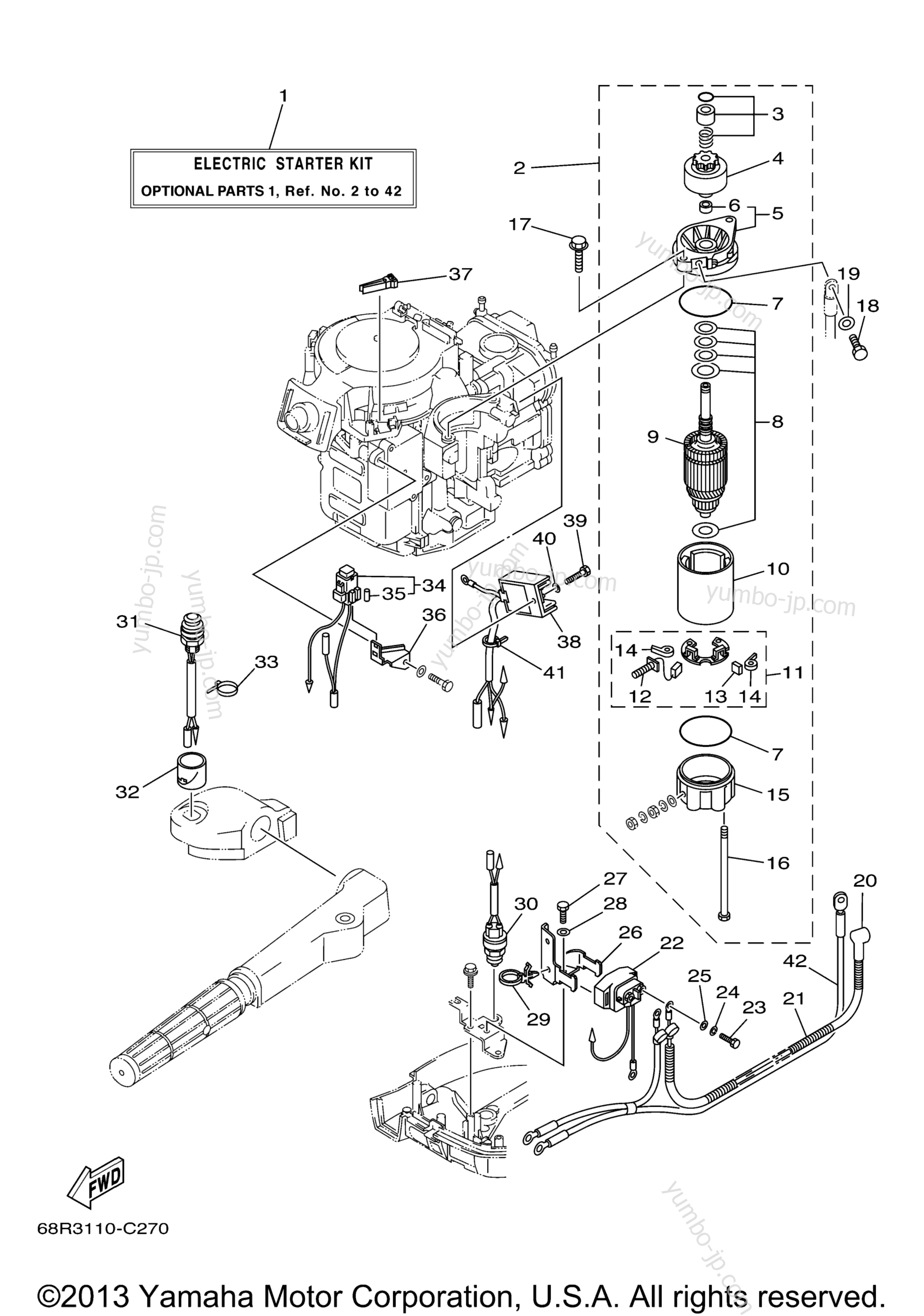 Optional Parts 1 для лодочных моторов YAMAHA F8MLHC 2004 г.