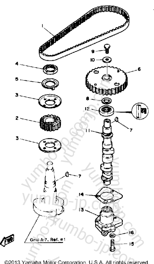 Oil Pump Belt для лодочных моторов YAMAHA FT9.9ELJ 1986 г.