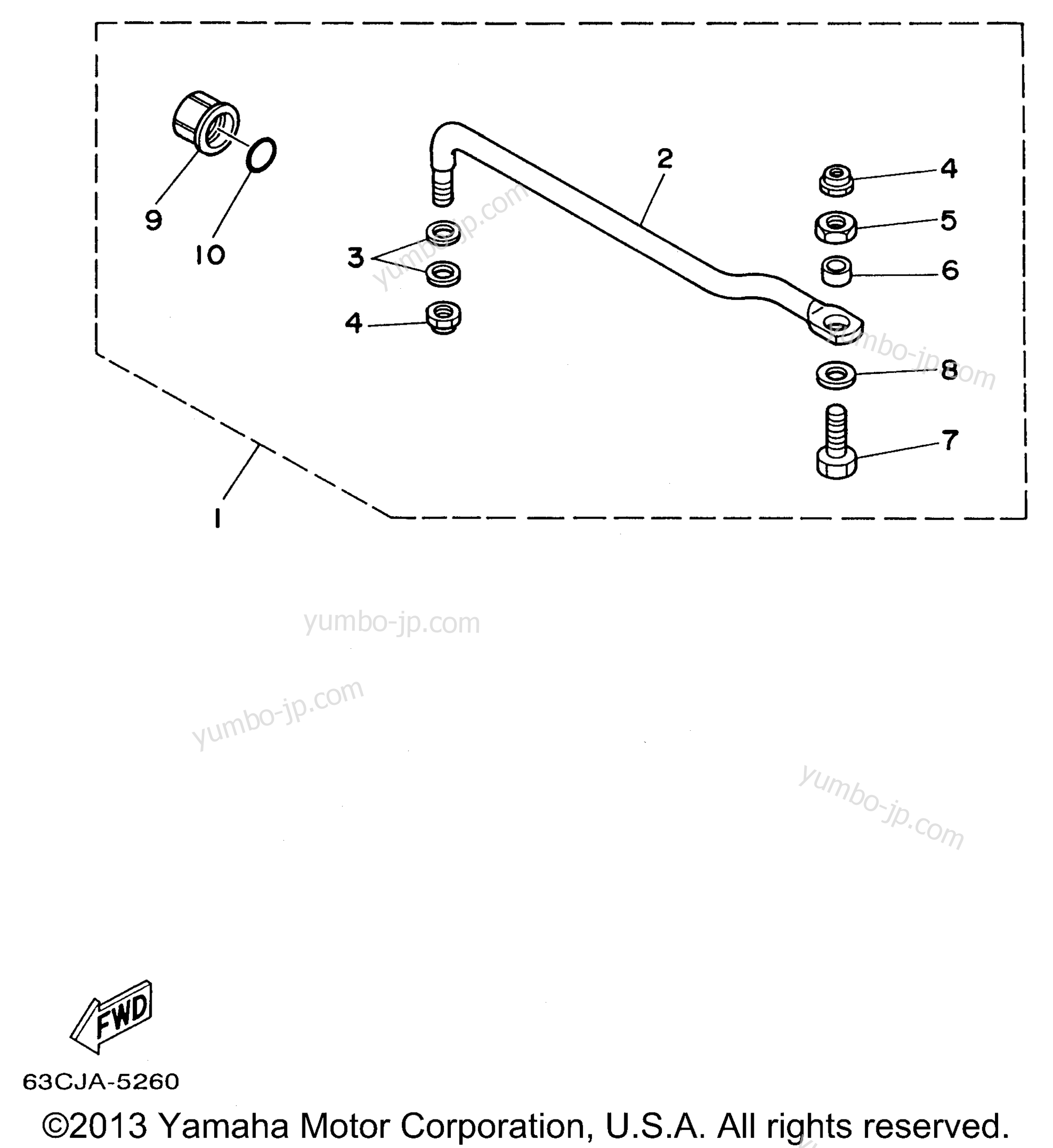 Steering Guide Attachment для лодочных моторов YAMAHA F50TLRU 1996 г.