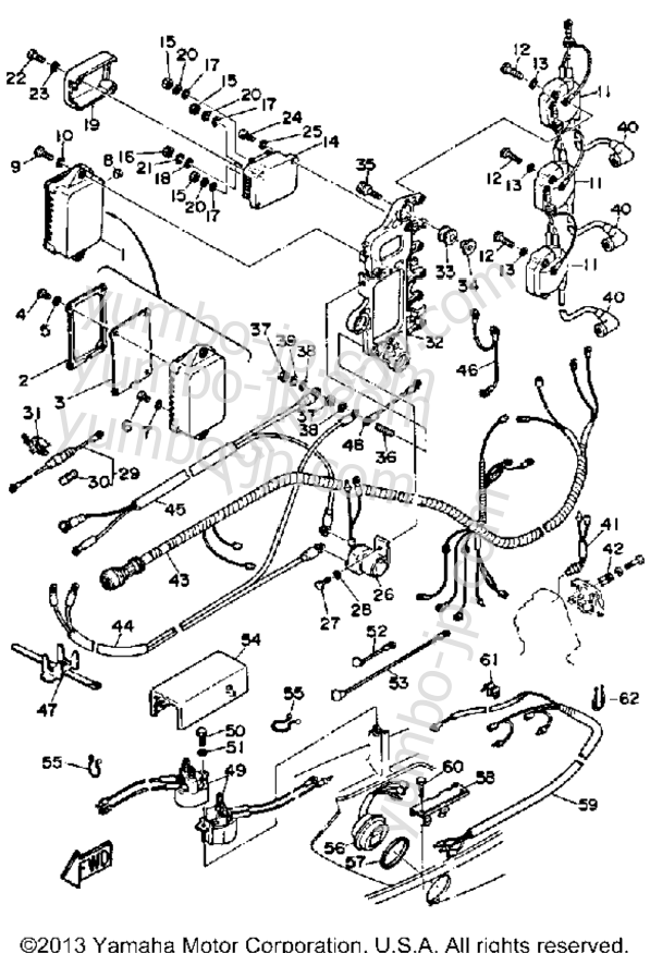Electric Parts для лодочных моторов YAMAHA 90ETLF-JD 1989 г.