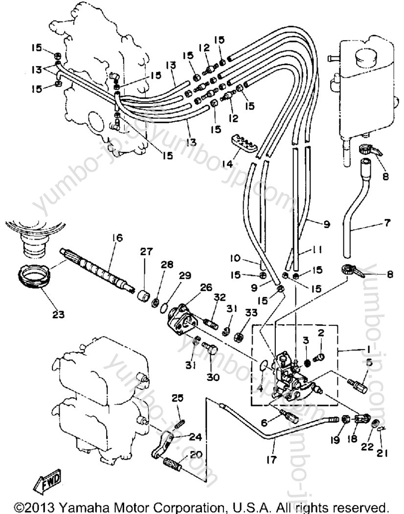 Oil Pump Conversion Kit для лодочных моторов YAMAHA 115ETLF 1989 г.