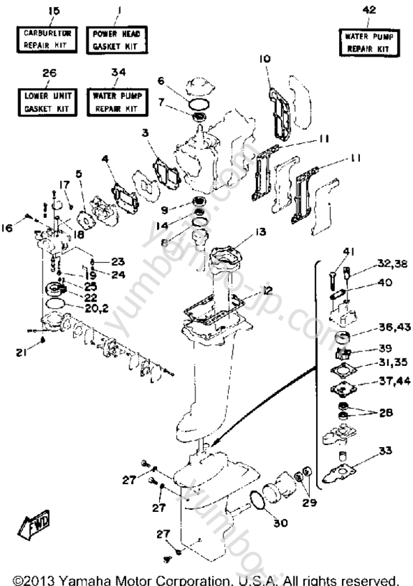 Repair Kit для лодочных моторов YAMAHA 8LG 1988 г.