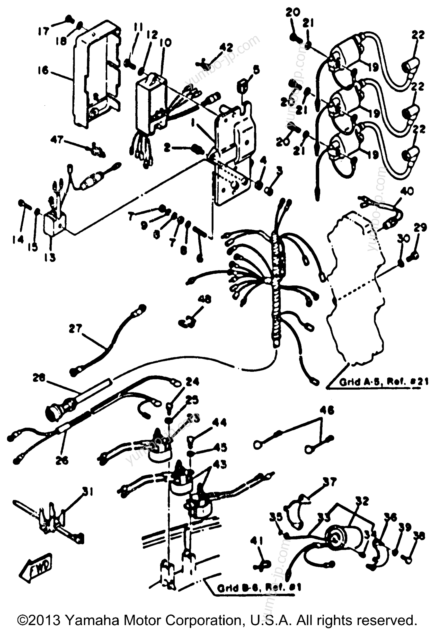 Electrical Parts для лодочных моторов YAMAHA 70ETLK 1985 г.