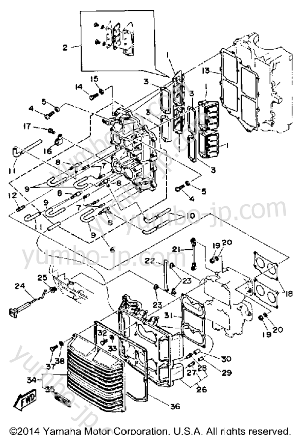 Intake для лодочных моторов YAMAHA C115TXRQ 1992 г.