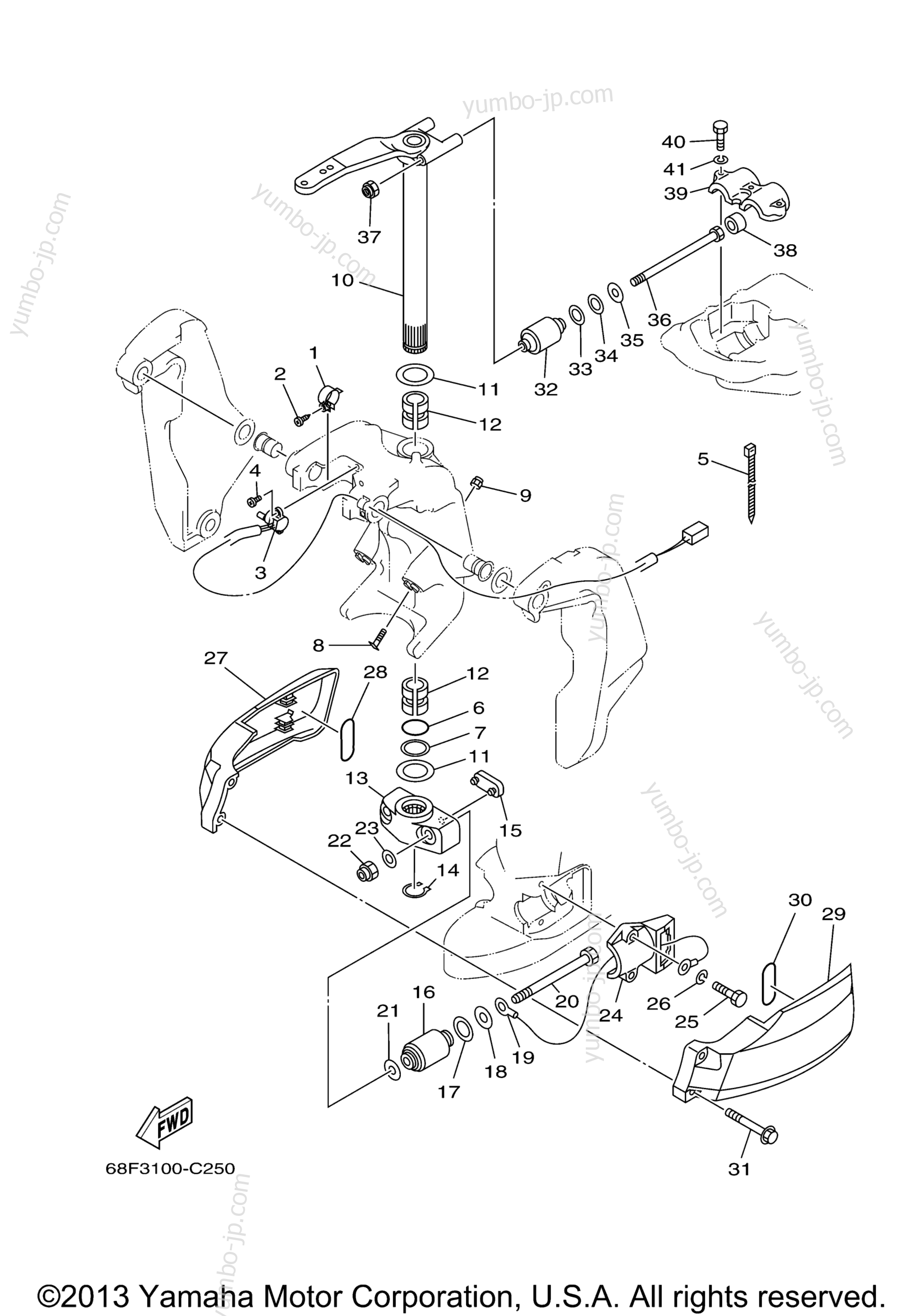 Bracket 2 for outboards YAMAHA Z200TXRC 2004 year