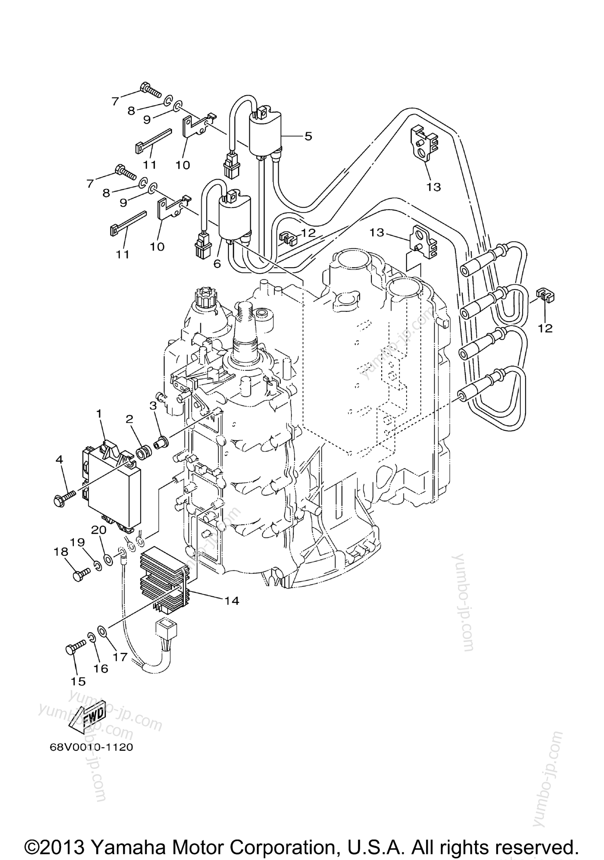 Electrical 1 для лодочных моторов YAMAHA TJRB_LF115TXRB (LF115TXRB) 2003 г.