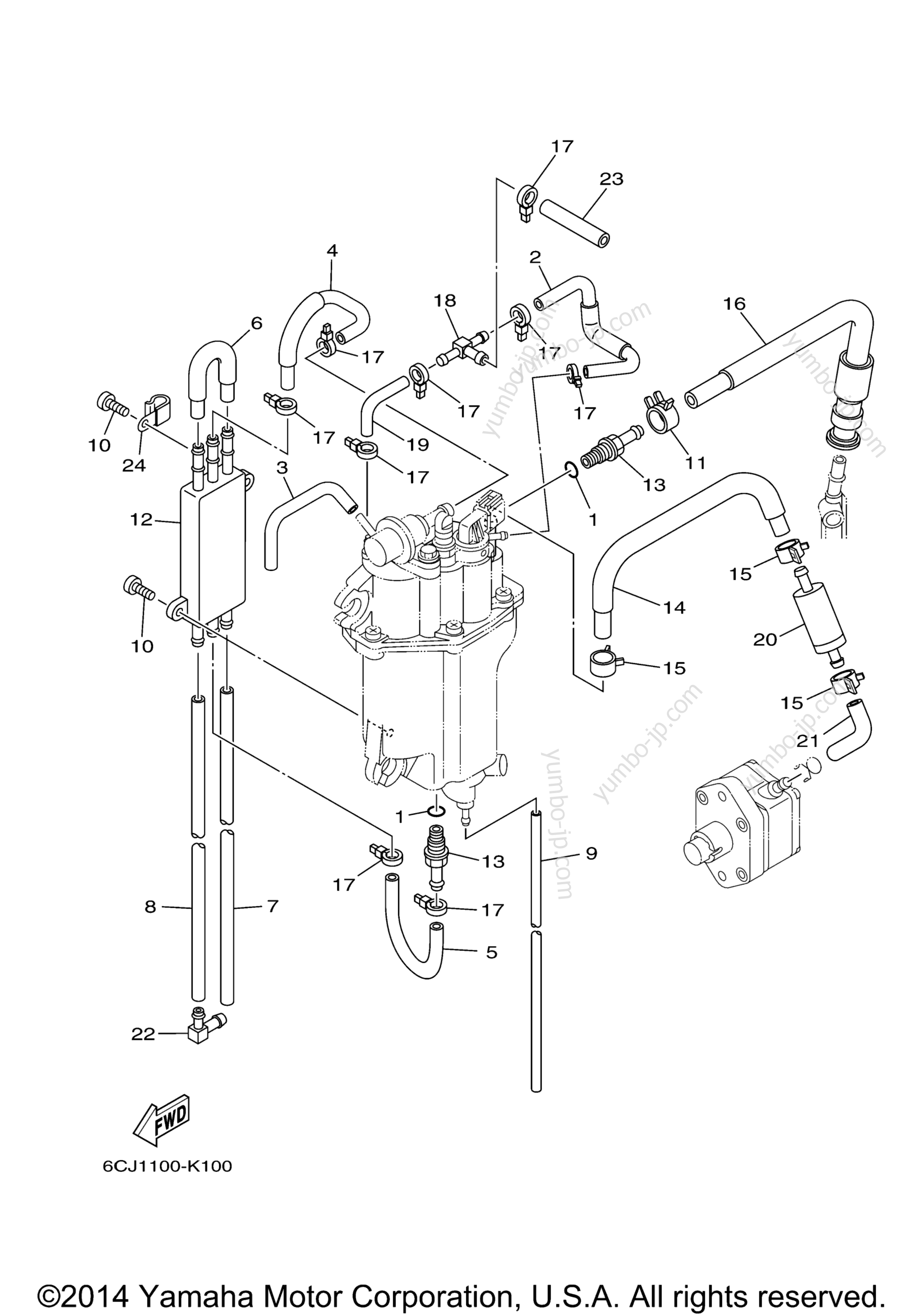 Fuel Injection Pump 2 for outboards YAMAHA F70LA (0410) 2006 year