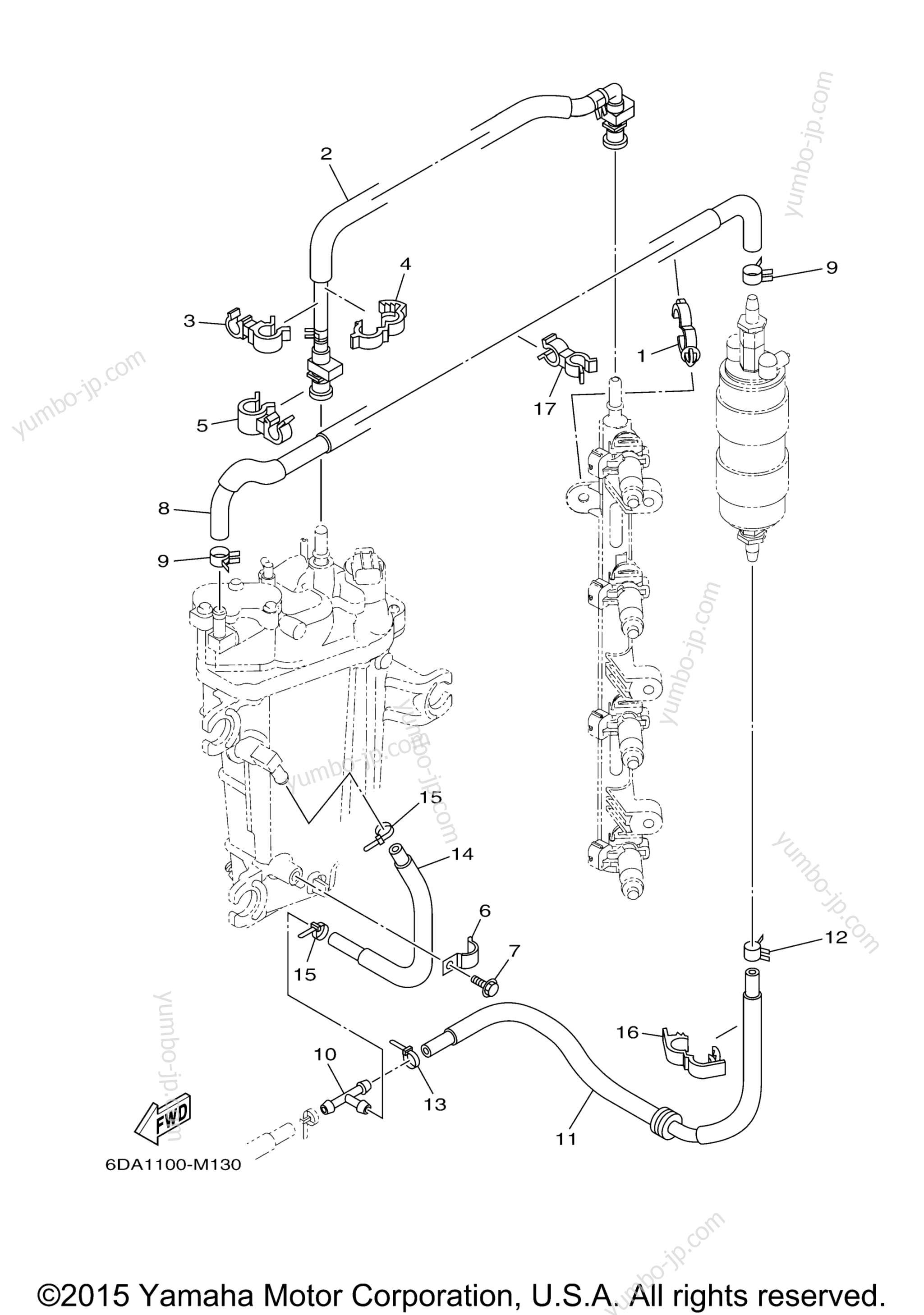 Fuel Injection Pump 2 для лодочных моторов YAMAHA F200LB (0115) 2006 г.