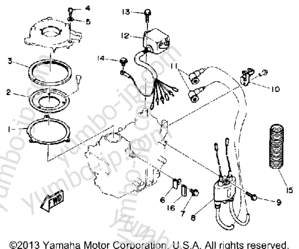 Electric Parts для лодочных моторов YAMAHA 8SG 1988 г.