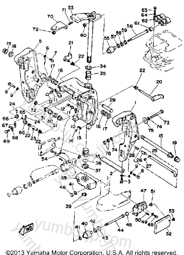 Bracket для лодочных моторов YAMAHA 90ETLG-JD 1988 г.
