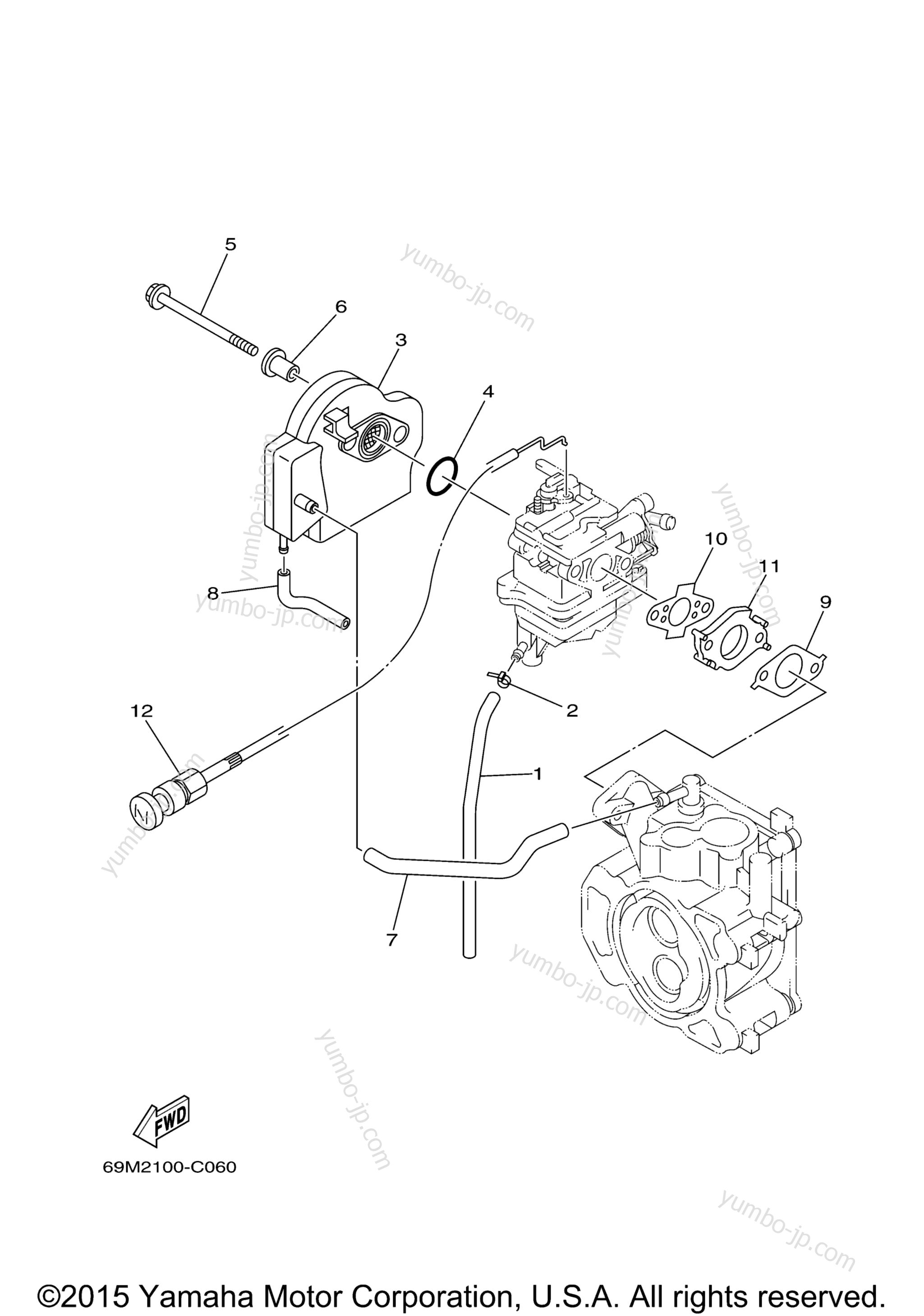 Intake для лодочных моторов YAMAHA F2.5SMHA (0313) 2006 г.