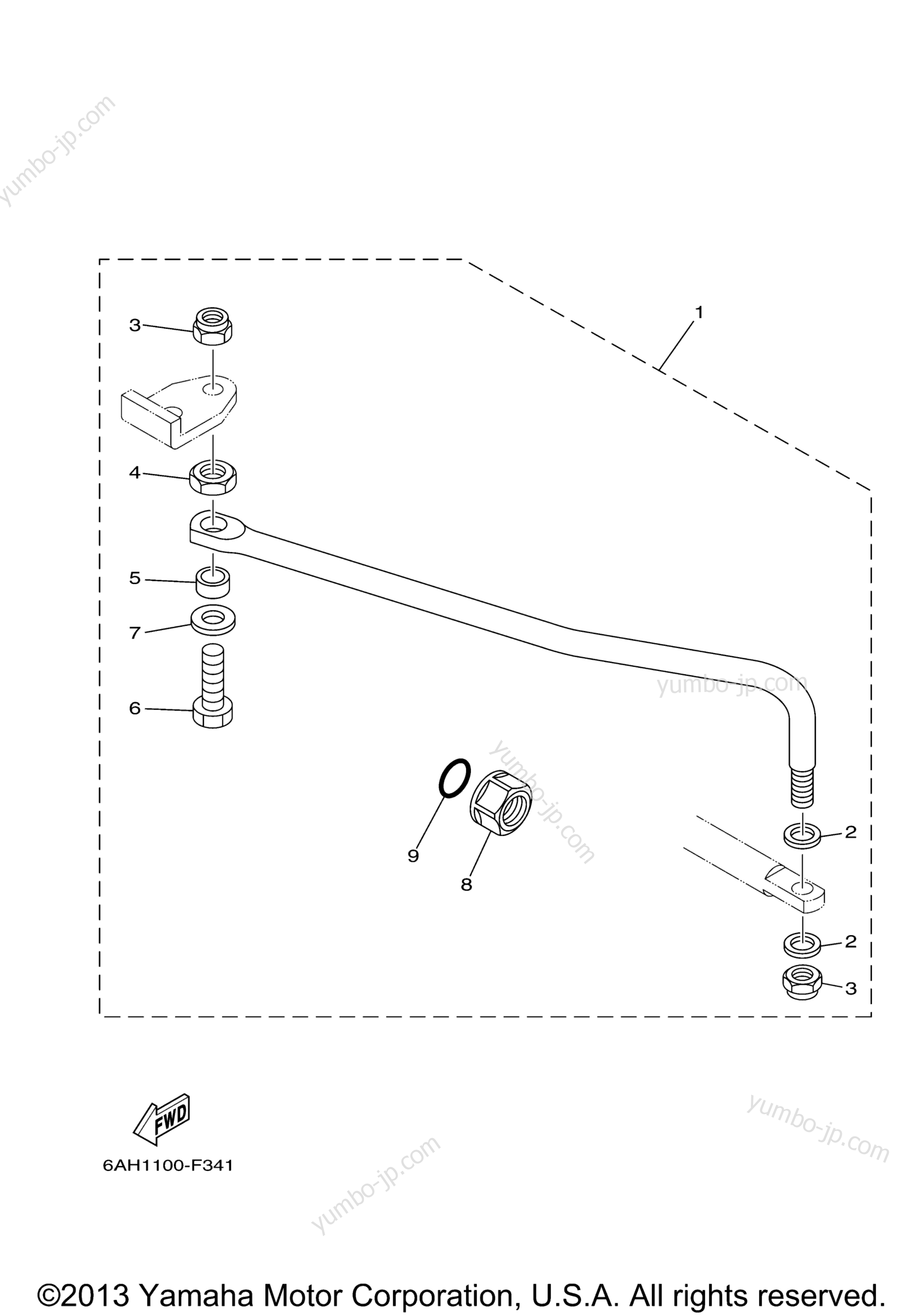 Steering Guide для лодочных моторов YAMAHA F20MLH (0408) 2006 г.