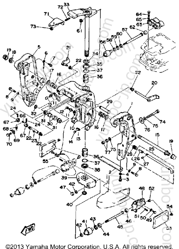 Bracket для лодочных моторов YAMAHA 90ETLF 1989 г.
