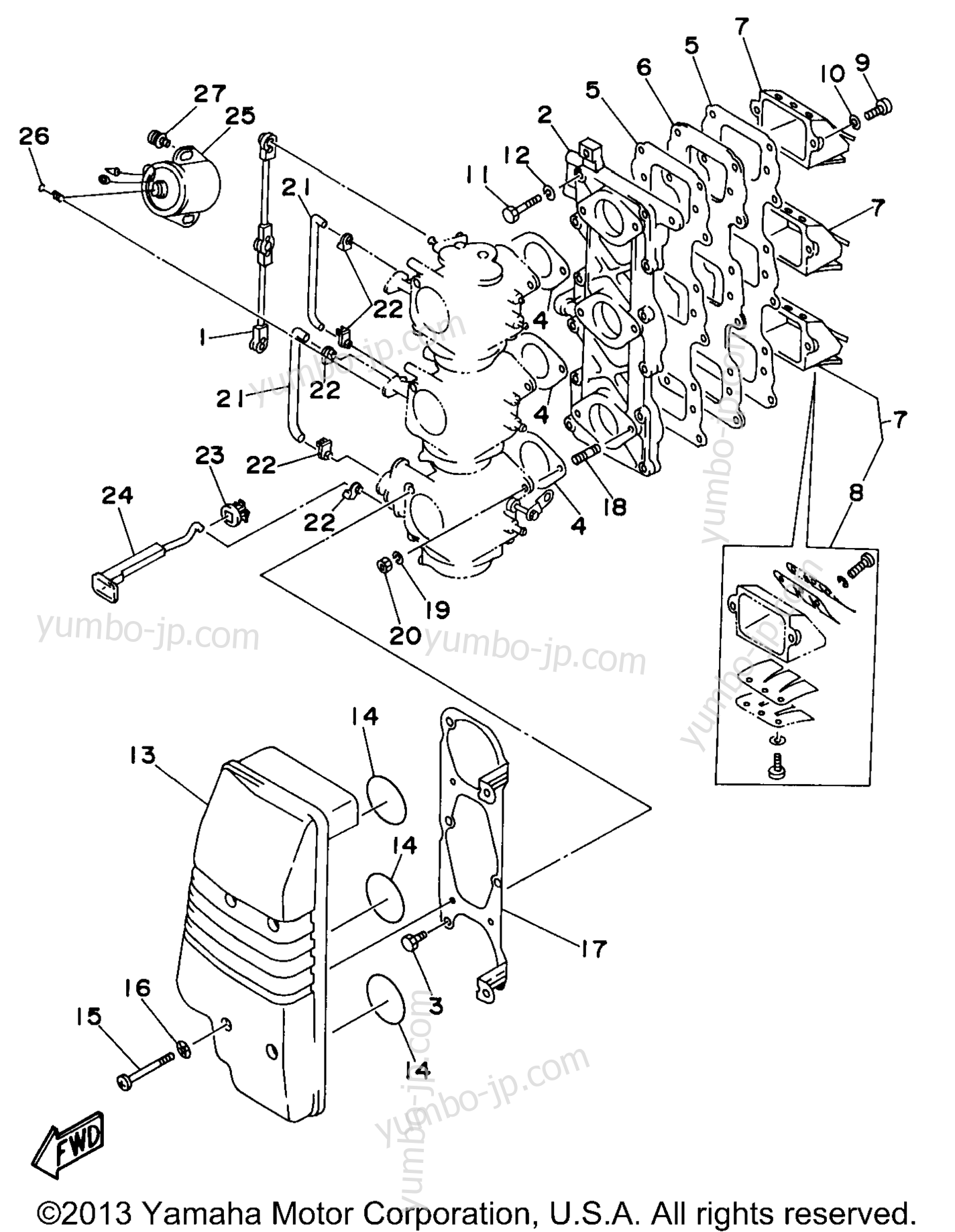 Intake for outboards YAMAHA C75TLRX 1999 year