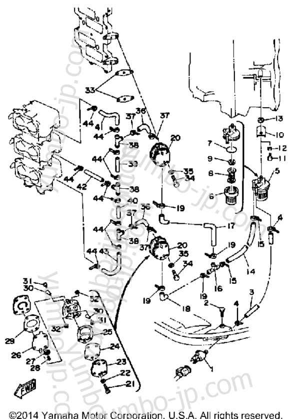 Fuel System 1 для лодочных моторов YAMAHA V6EXCELLF 1989 г.
