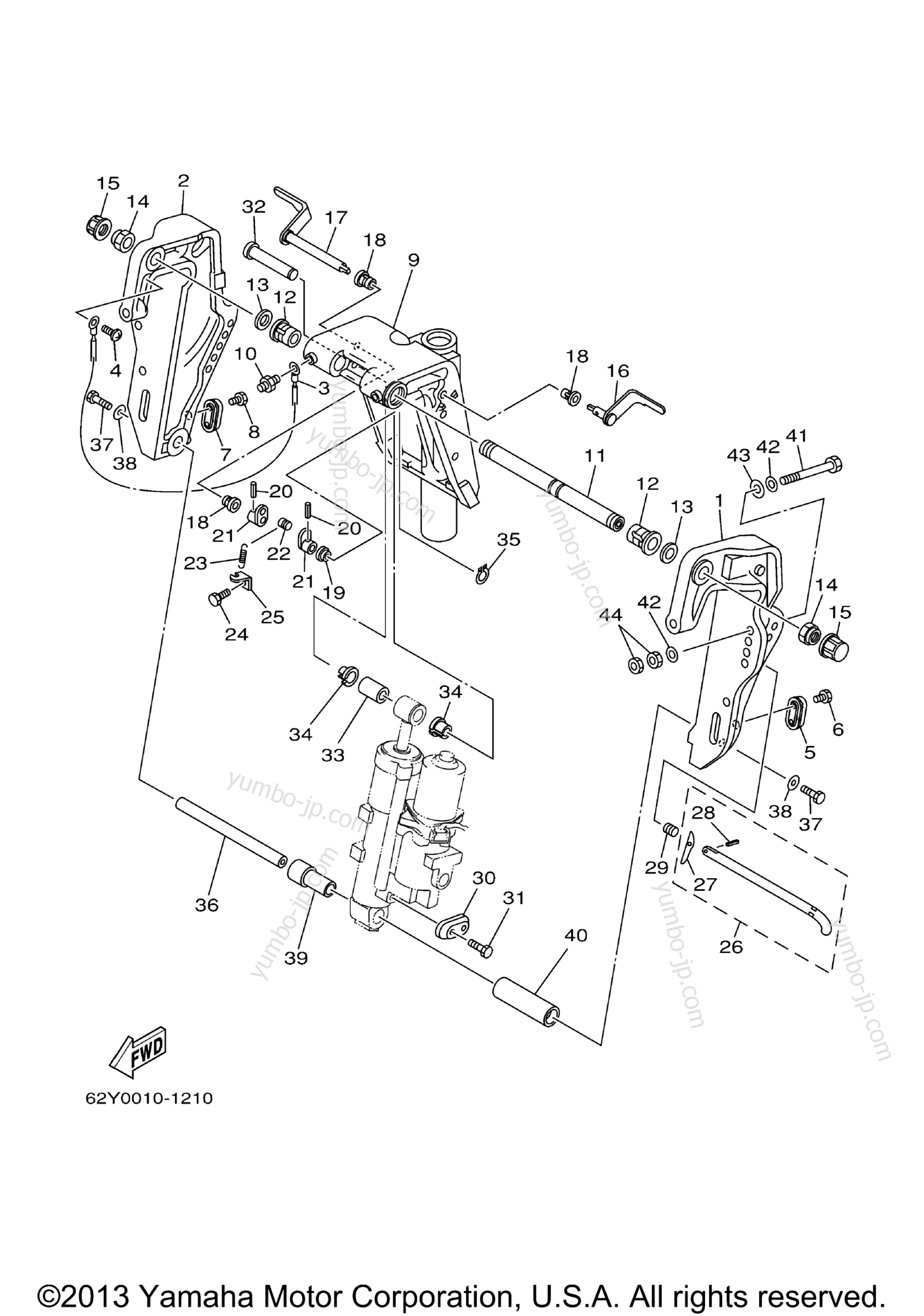 Bracket 1 for outboards YAMAHA T50TLRC 2004 year