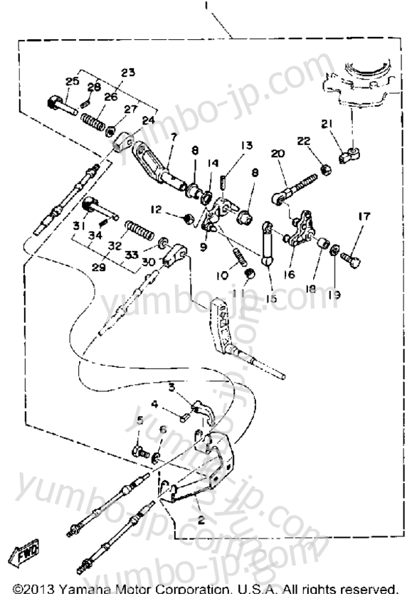 Remote Control Attachment для лодочных моторов YAMAHA 9.9ESF 1989 г.