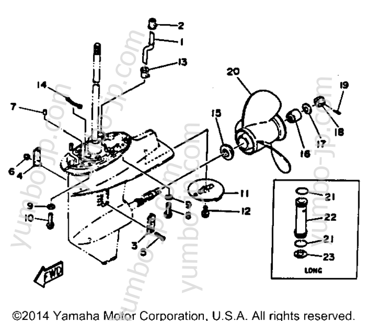 Lower Drive 2 для лодочных моторов YAMAHA C25MLHR 1993 г.