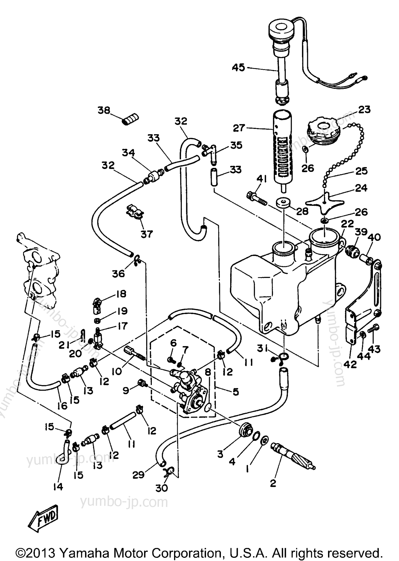 Alternate 3 (Oil Injection) для лодочных моторов YAMAHA 25MLHV2 1997 г.