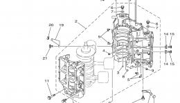 Cylinder Crankcase 1 для лодочного мотора YAMAHA 115TXR (0405) 6E5-1014963~10182222006 г. 