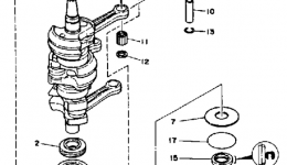 Crank Piston для лодочного мотора YAMAHA 30MLHQ1992 г. 