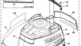 Top Cowling для лодочного мотора YAMAHA L150TXRT1995 г. 