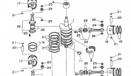 Коленвал и поршневая группа для лодочного мотора YAMAHA S115TLRU1996 г. 