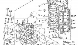 Cylinder Crankcase 1 S200 L200 for лодочного мотора YAMAHA L150TXRU1996 year 
