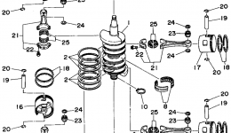 Коленвал и поршневая группа для лодочного мотора YAMAHA 130TXRT1995 г. 